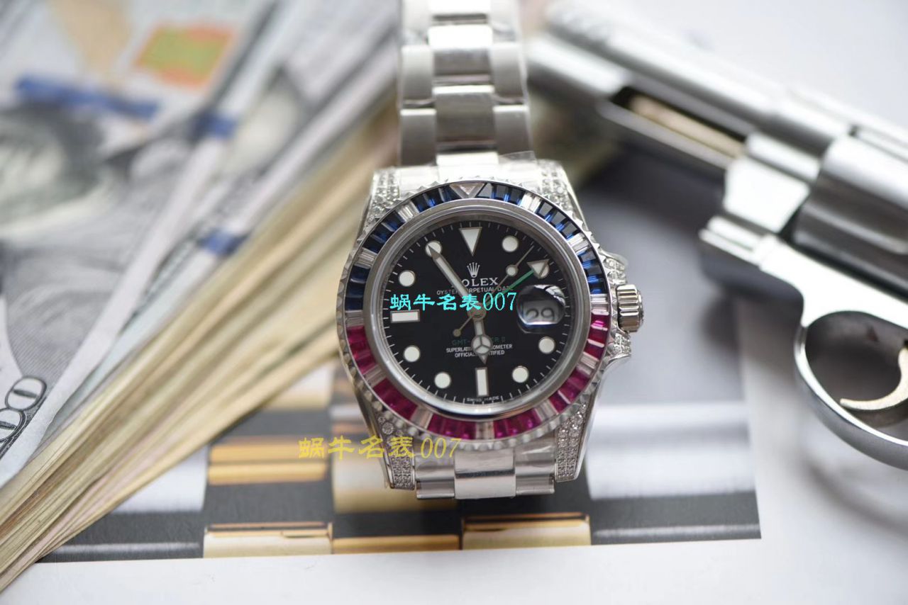 【LF厂Rolex顶级复刻高仿手表】劳力士格林尼治型II系列镶钻116758 SAru-78208,116759 SAru-78209腕表 / R389