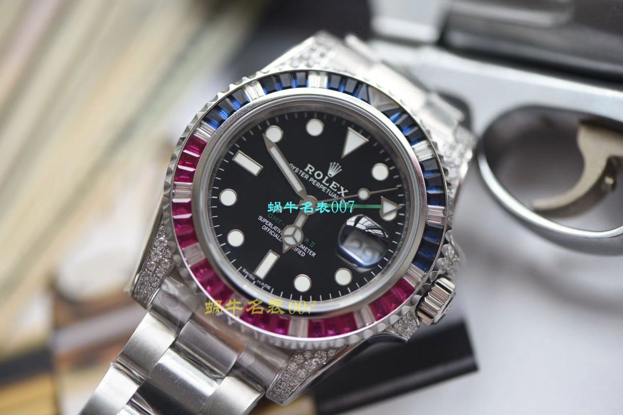 【LF厂Rolex顶级复刻高仿手表】劳力士格林尼治型II系列镶钻116758 SAru-78208,116759 SAru-78209腕表 / R389