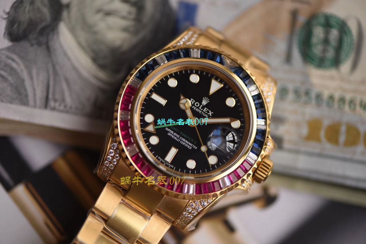 【LF厂Rolex顶级复刻高仿手表】劳力士格林尼治型II系列镶钻116758 SAru-78208,116759 SAru-78209腕表 / R389