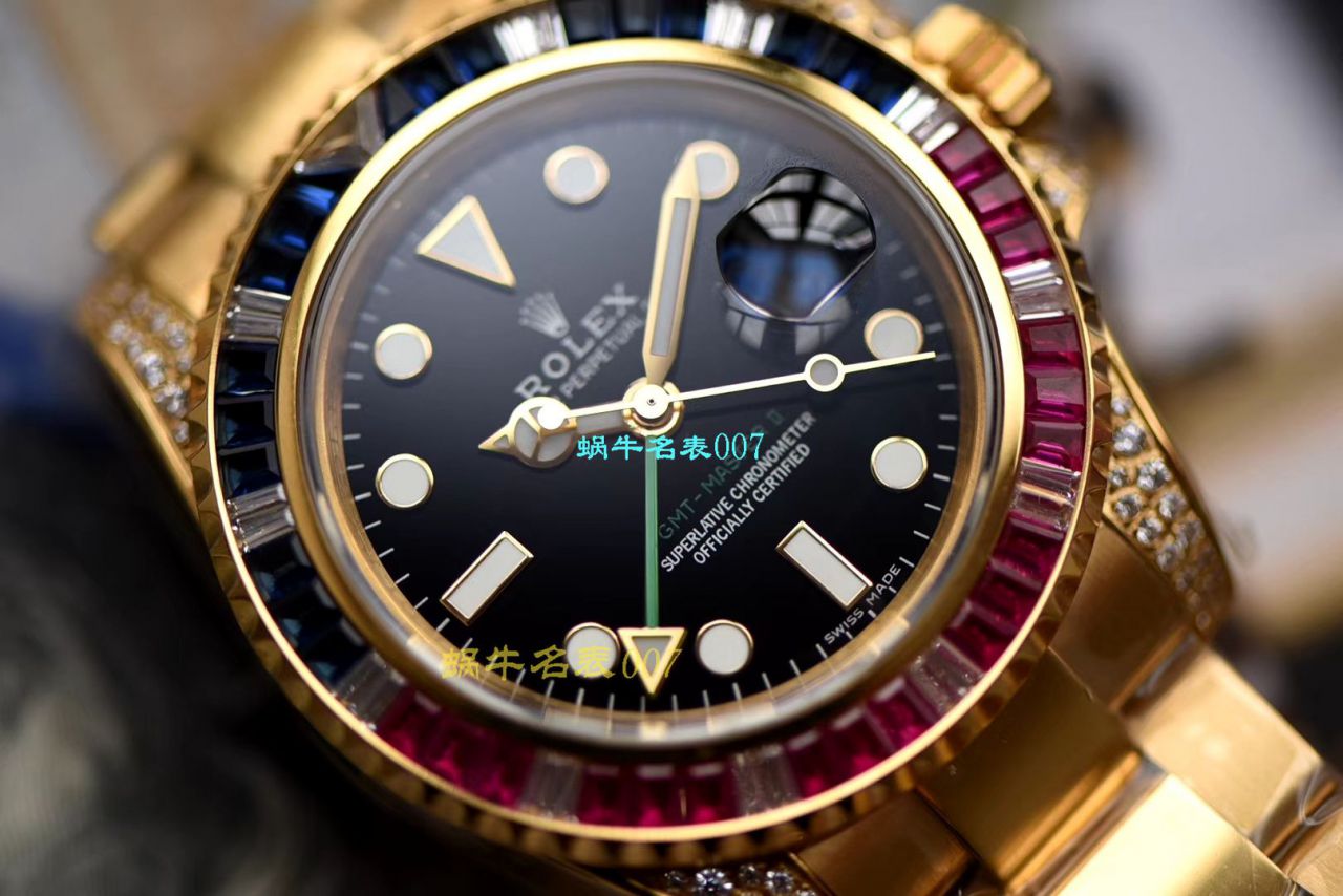 【LF厂Rolex顶级复刻高仿手表】劳力士格林尼治型II系列镶钻116758 SAru-78208,116759 SAru-78209腕表 / R389