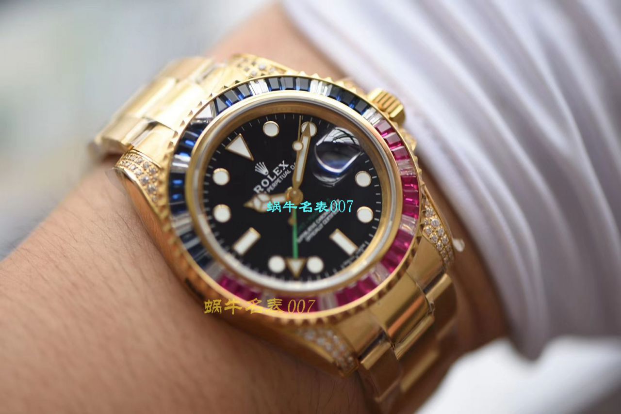 【LF厂Rolex顶级复刻高仿手表】劳力士格林尼治型II系列镶钻116758 SAru-78208,116759 SAru-78209腕表 / R389