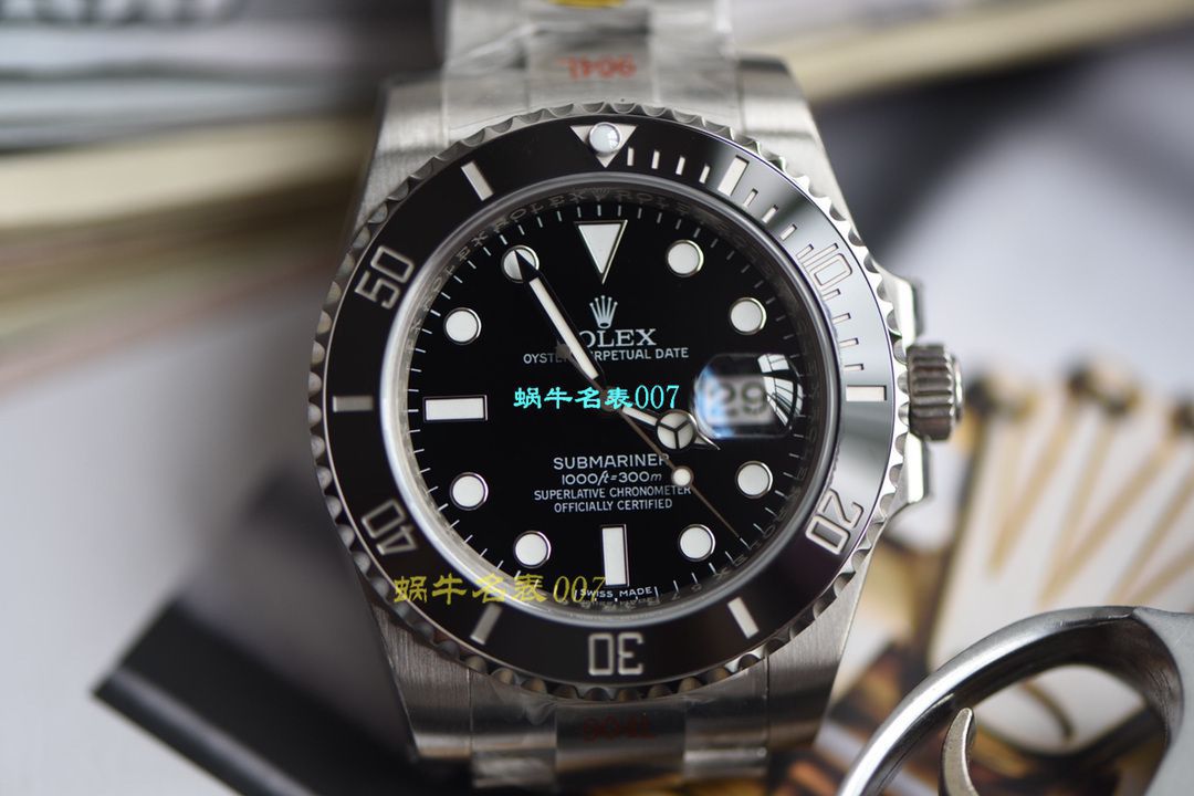 【视频评测N厂V10版本Rolex黑水鬼高仿表】劳力士潜航者型系列116610LN-97200黑盘腕表 / R391