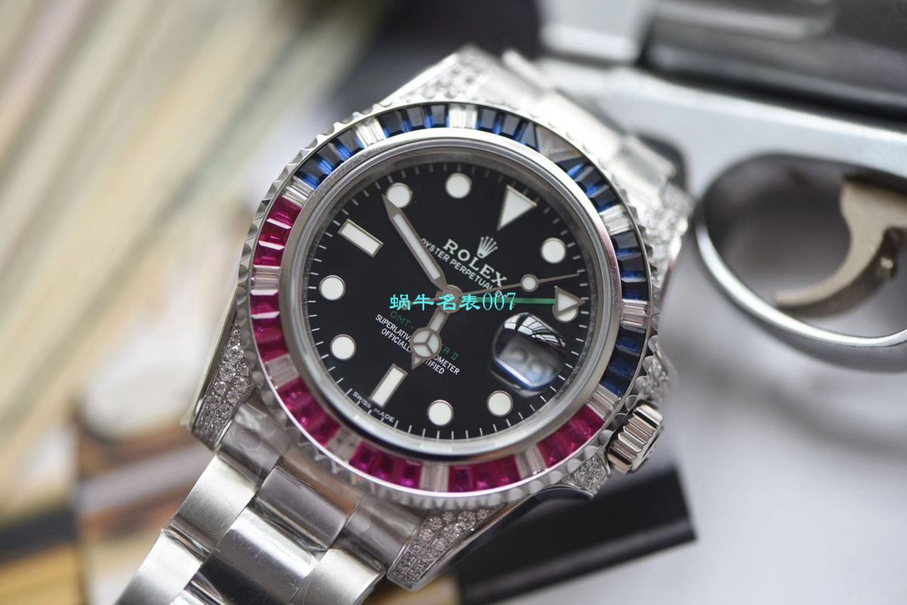 【LF厂Rolex复刻高仿表土豪版彩虹钻】劳力士格林尼治型II系列116759 SAru-78209腕表 / R396