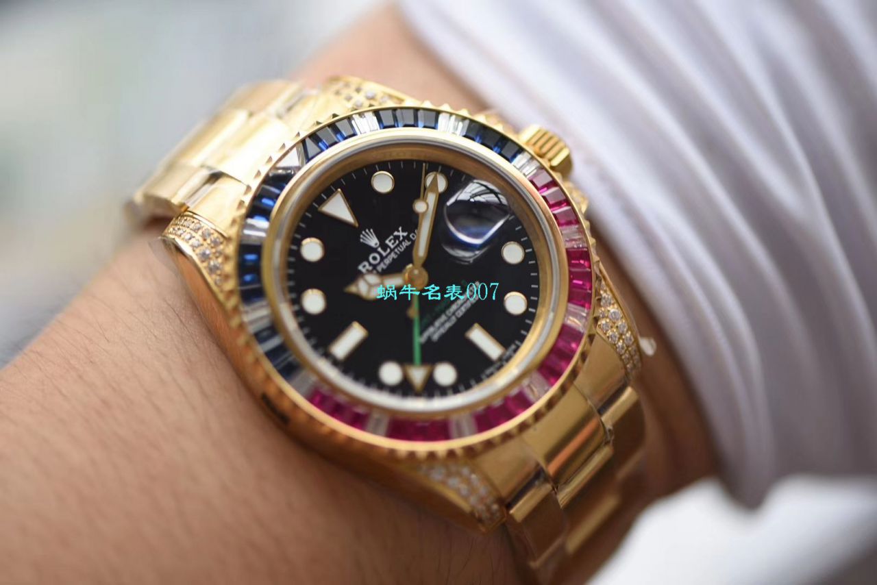 【LF厂Rolex复刻高仿表土豪版彩虹钻】劳力士格林尼治型II系列116759 SAru-78209腕表 / R396