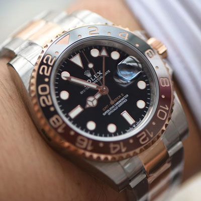 【LF厂Rolex间金沙士圈复刻高仿表】劳力士格林尼治型II系列m126711chnr-0002腕表