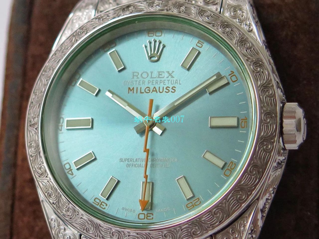 DJ创新之作，以劳力士Milgauss为雏形配合业内最顶尖的篆刻手艺，ROLEX Milgauss雕花纹身腕表 / R501