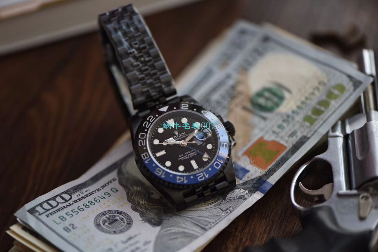 【LF厂顶级复刻手表】Batman定制版劳力士格林尼治Rolex GMT-Master II M126710blnr-0002 / R502