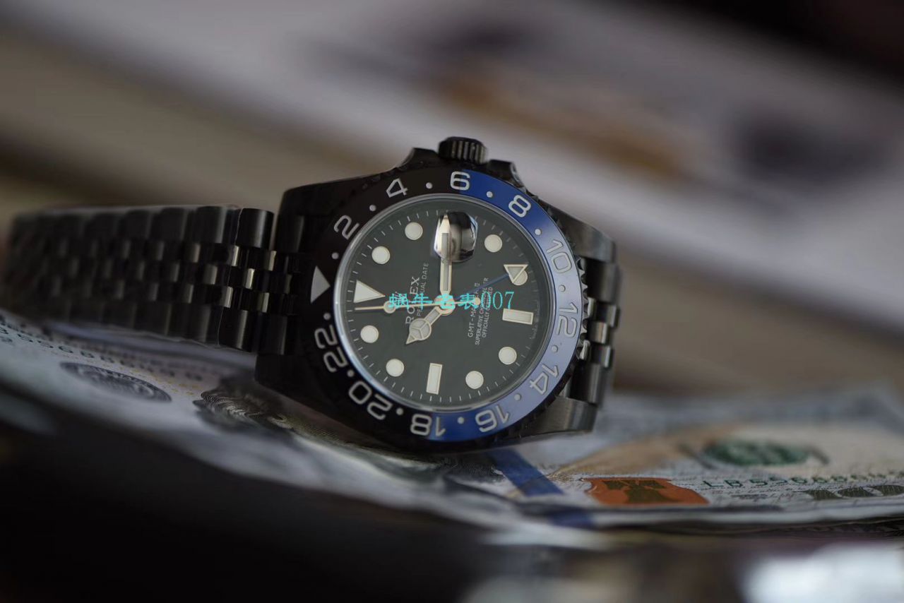 【LF厂顶级复刻手表】Batman定制版劳力士格林尼治Rolex GMT-Master II M126710blnr-0002 