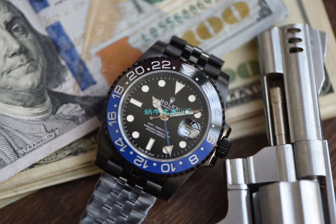 【LF厂顶级复刻手表】Batman定制版劳力士格林尼治Rolex GMT-Master II M126710blnr-0002 / R502