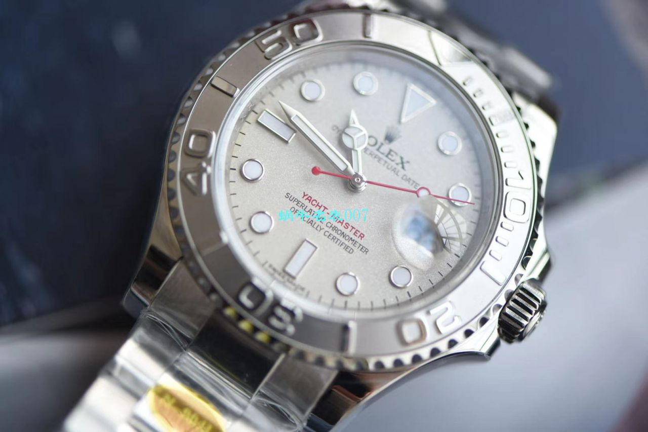 【视频评测N厂Rolex复刻高仿手表】904钢劳力士游艇名仕YM型系列116622-78760 银盘腕表 / R512