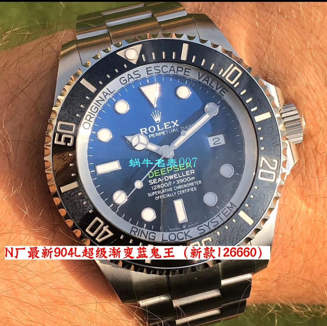【视频评测超级神器】N厂复刻最新904L超级渐变蓝鬼王～劳力士m126660-0002手表 