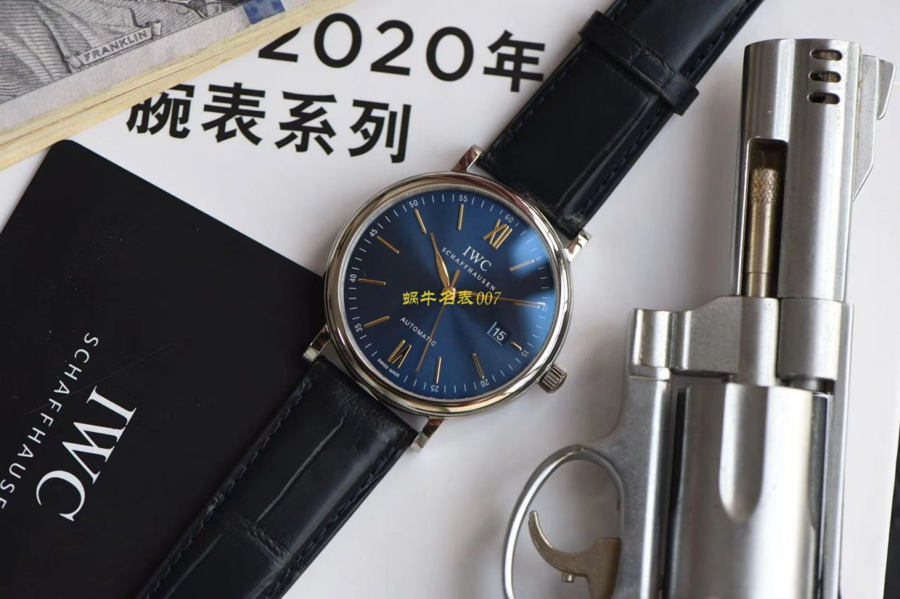 V7厂官网顶级复刻高仿万国IWC柏涛菲诺IW356522新款蓝面波涛小镇底盖玫瑰金波涛菲诺 / WG516
