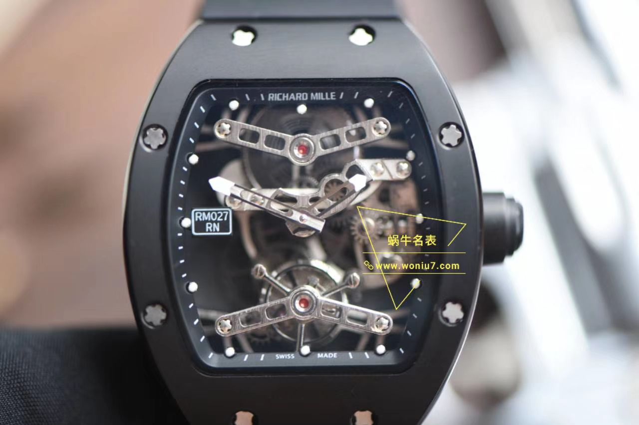 视频分析EUR厂陀飞轮RICHARD MILLE理查德米勒RM 027 顶级复刻高仿TOURBILLON RAFAEL NADAL腕表 / RM027EUR02
