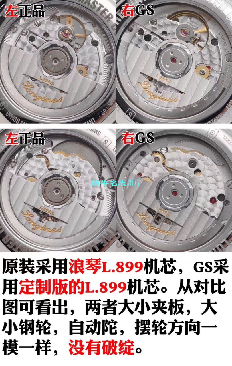 GS厂顶级复刻高仿浪琴名匠L2.909.4.78.3月相腕表 / L163