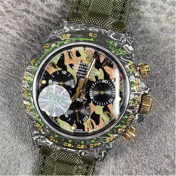 WWF厂官网新品发布劳力士最新DIW团队改装碳纤维迪通拿腕表