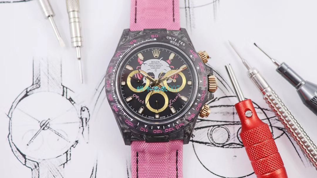 WWF厂官网新品发布劳力士最新DIW团队改装碳纤维迪通拿腕表 