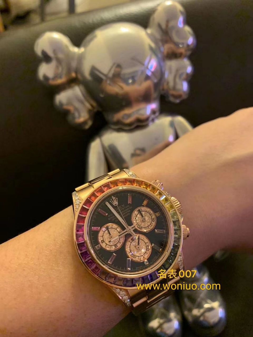 独家后加工真钻包金ROLEX彩虹迪劳力士宇宙计型迪通拿系列116595 RBOW腕表 