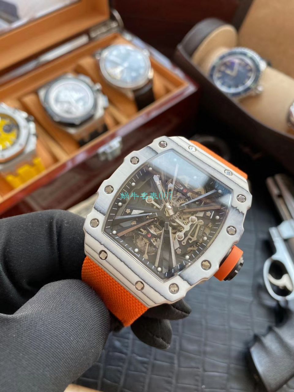 定制版NTPT碳纤维复刻手表理查德米勒RM12-01陀飞轮腕表  