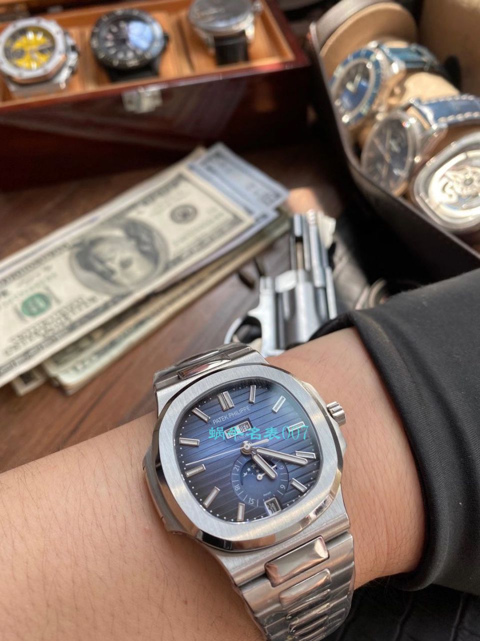 GR厂百达翡丽顶级复刻手表价格最好版本鹦鹉螺V2真月相5726/1A-010皮带款 / BD323