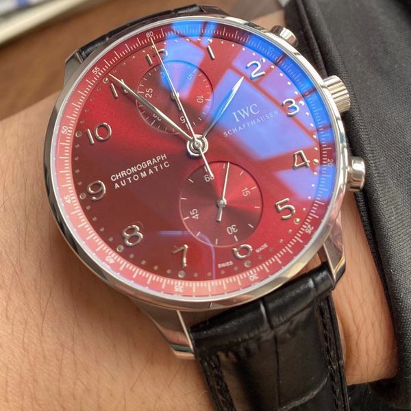 YL厂万国1比1精仿手表酒红面葡萄牙计时IW371616腕表