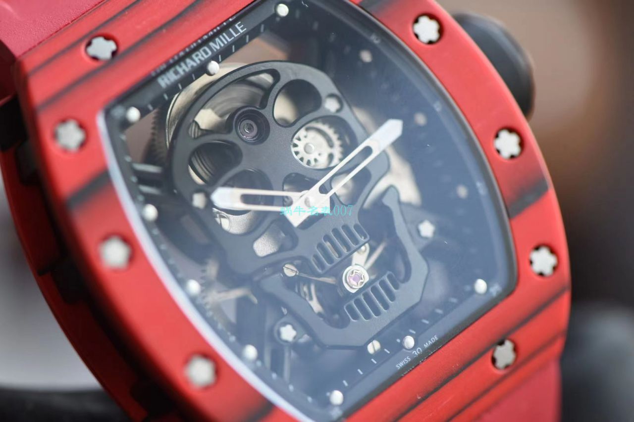 【视频评测】JB厂理查德米勒RM52-01超A高仿手表真陀飞轮碳纤维骷髅头鬼王 