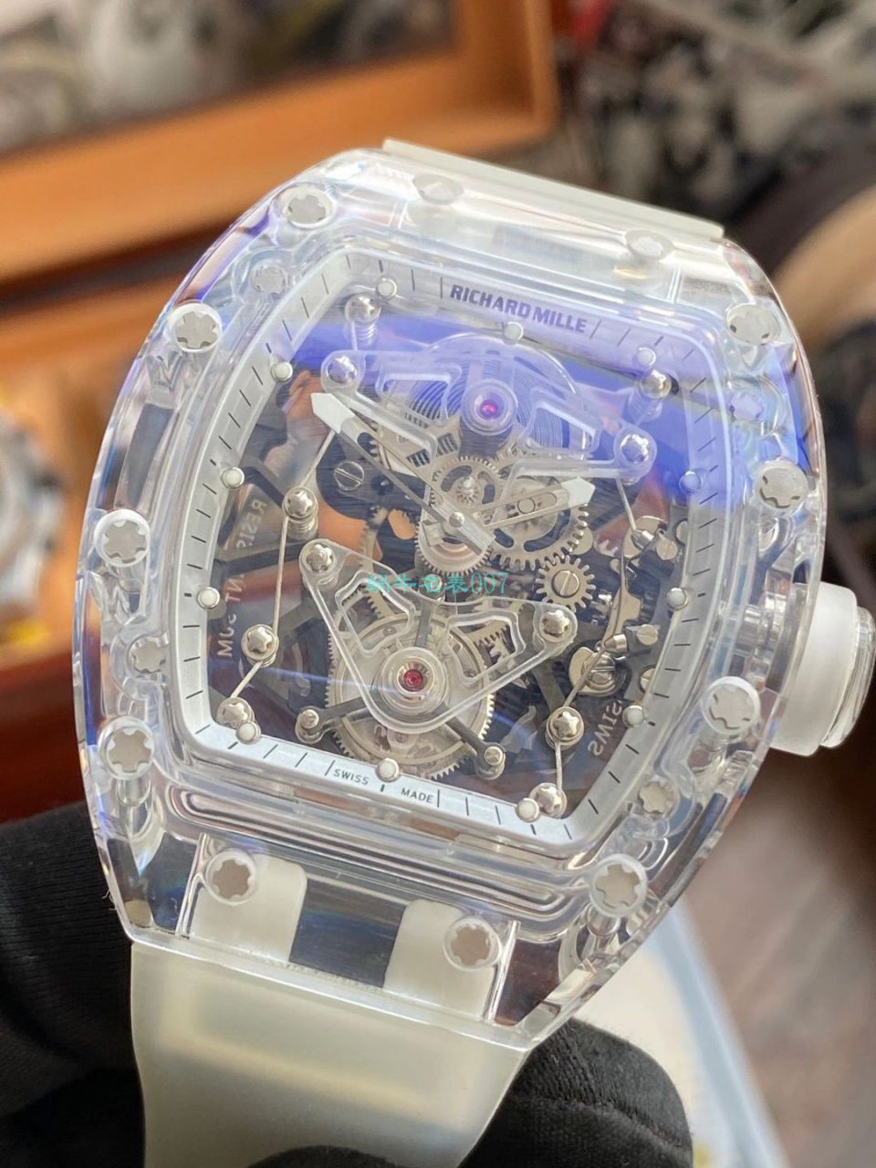EUR 厂超级雪琉璃理查德米勒RM056，RM 56-02陀飞轮复刻手表 