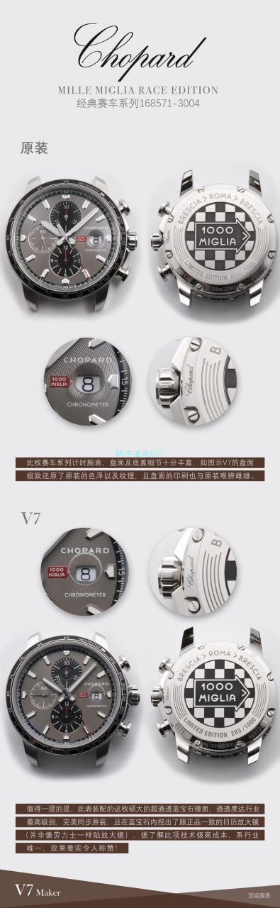 【多视频评测】史上最强萧邦手表V7厂chopard赛车系列精品 终极大作  / XB077