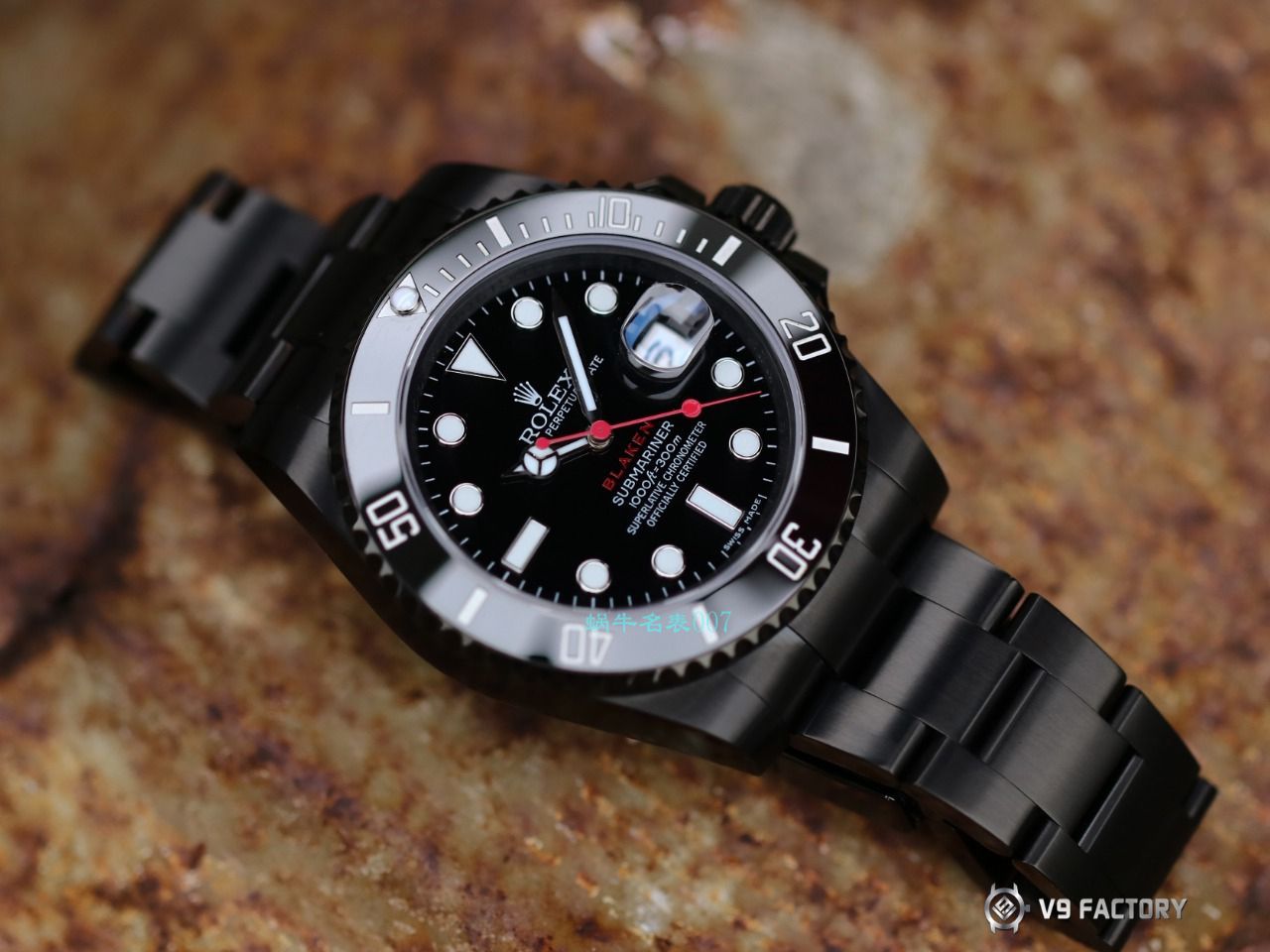 V9厂劳力士水鬼顶级复刻手表BLAKEN  SUBMARINER  DATE LV官方同款曜黑改装版 