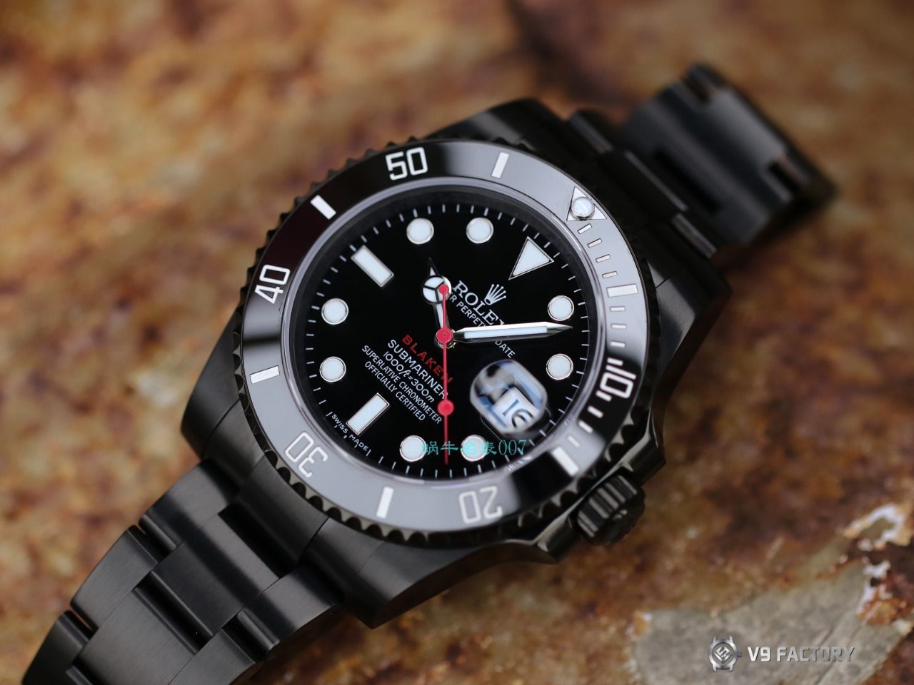 V9厂劳力士水鬼顶级复刻手表BLAKEN  SUBMARINER  DATE LV官方同款曜黑改装版 