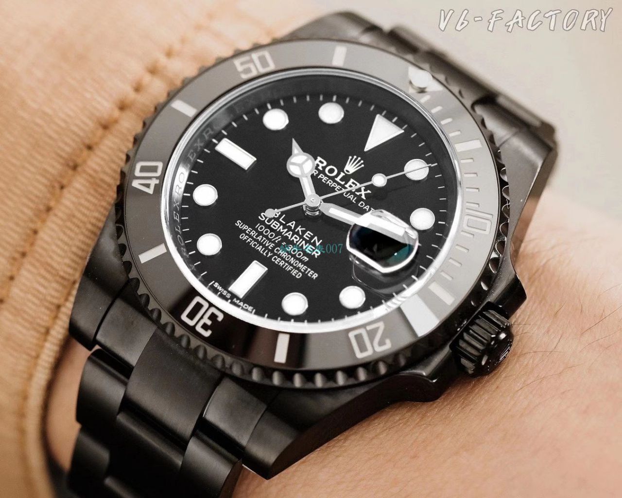 V6厂魔改装劳力士黑水鬼暗夜黑特别版BLAKEN 116610LN SUBMARINER DATE手表 / R672