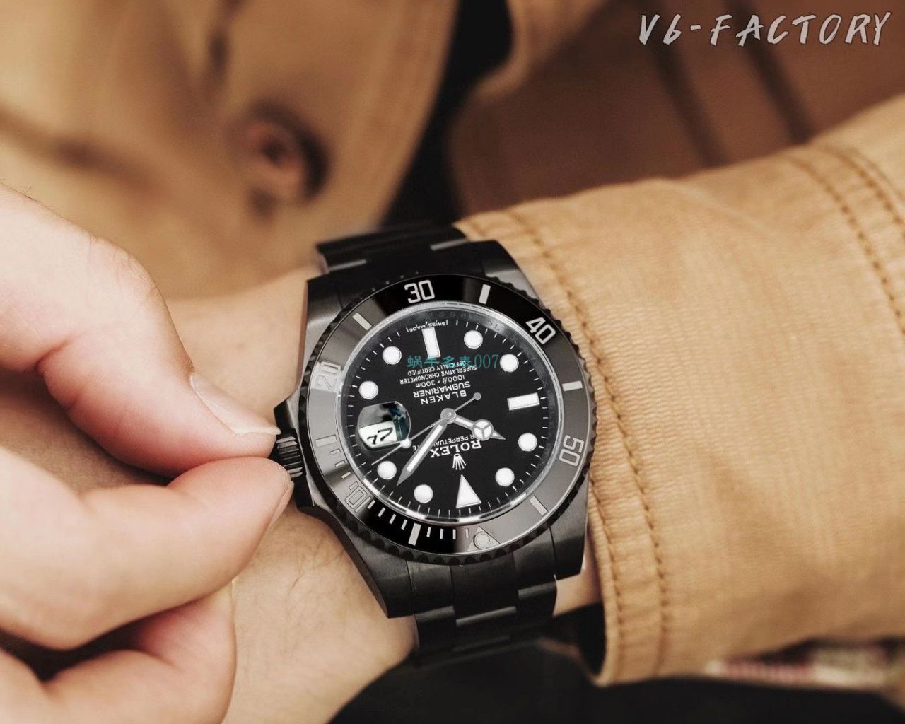 V6厂魔改装劳力士黑水鬼暗夜黑特别版BLAKEN 116610LN SUBMARINER DATE手表 / R672