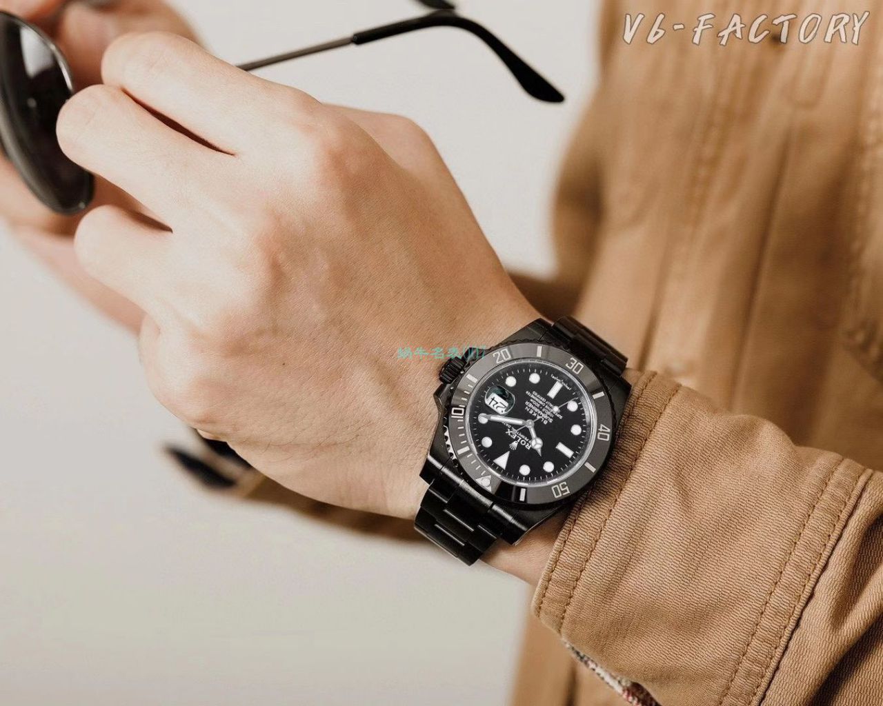 V6厂魔改装劳力士黑水鬼暗夜黑特别版BLAKEN 116610LN SUBMARINER DATE手表 / R672