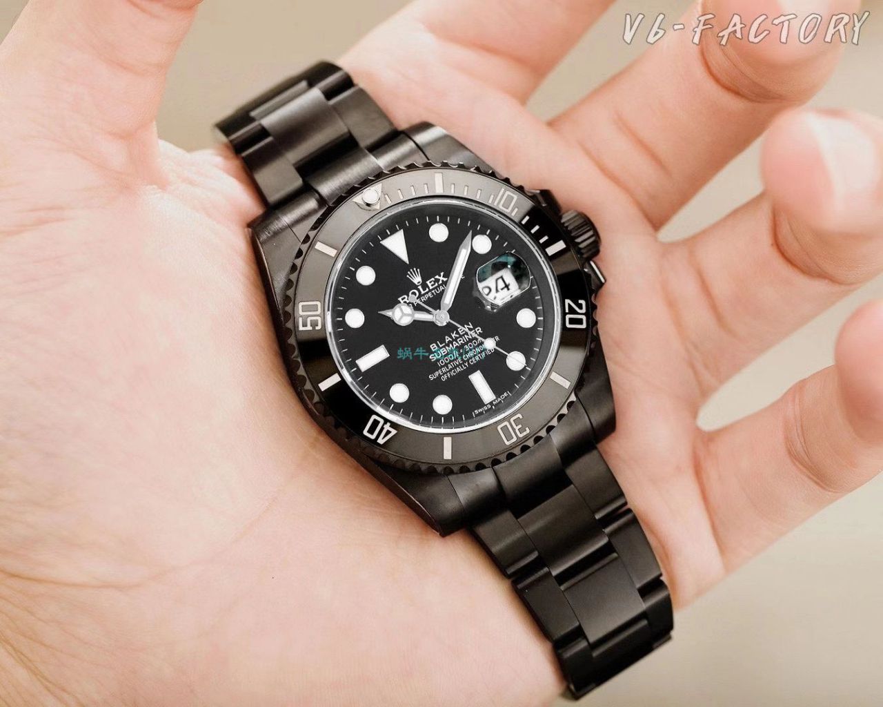 V6厂魔改装劳力士黑水鬼暗夜黑特别版BLAKEN 116610LN SUBMARINER DATE手表 / R672