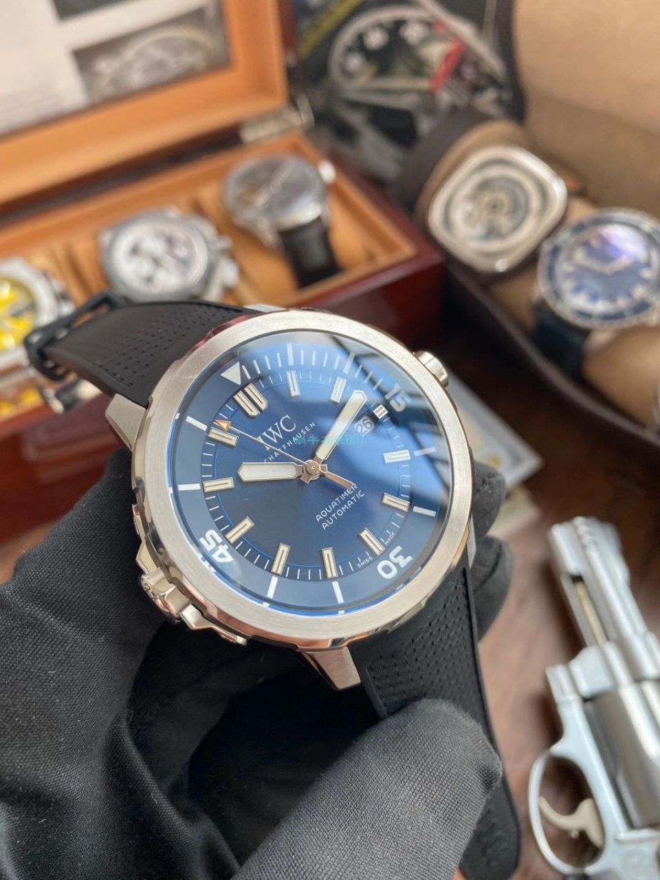 【视频评测V6厂蓝色字面完美升级】万国海洋时计1比1顶级复刻手表IW329005腕表 