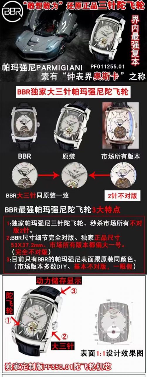 BBR厂帕玛强尼一比一复刻陀飞轮手表PF013512.01和PF011255.01腕表 