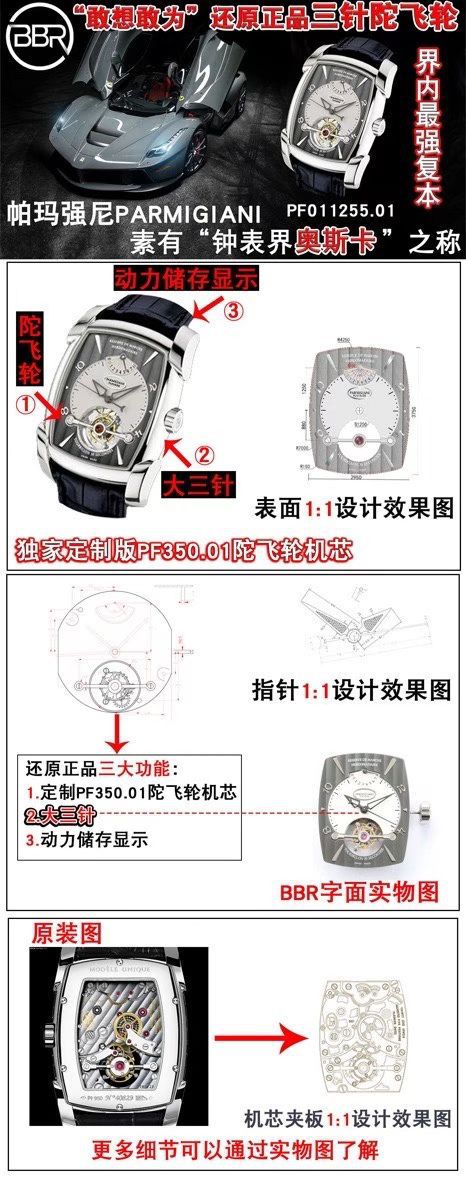 BBR厂帕玛强尼一比一复刻高仿陀飞轮手表PF013512.01和PF011255.01腕表 / PA037