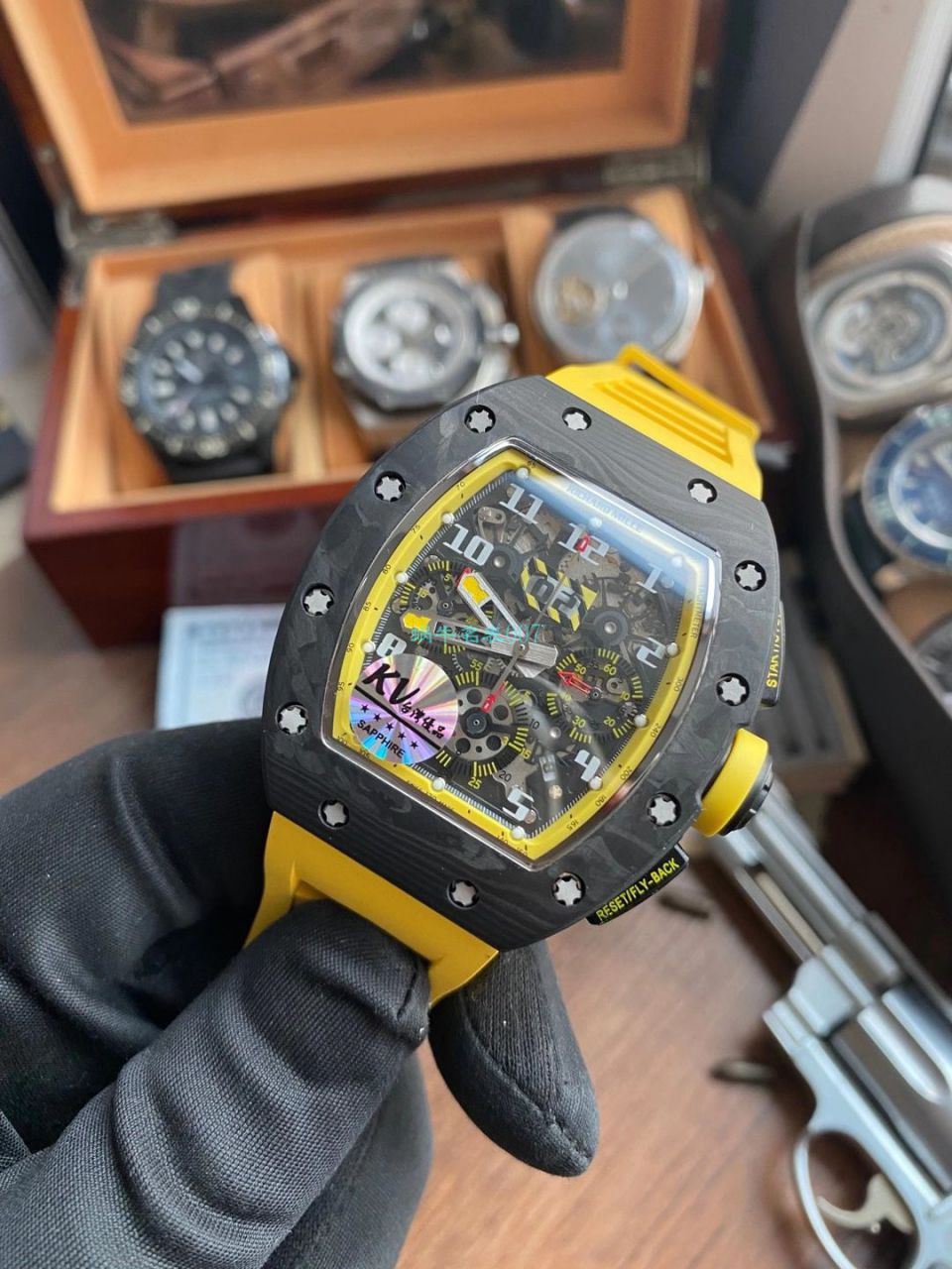 KV厂理查德米勒RM011 Yellow Storm黄面风暴一比一复刻高仿手表 / KVRM011Yellow Storm