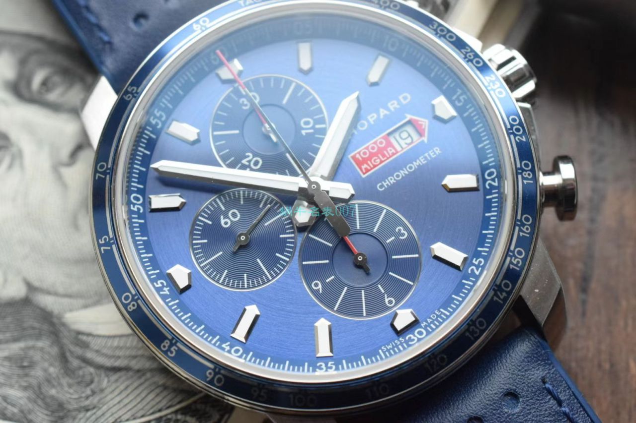 V7厂萧邦MILLE MIGLIA GTS AZZURRO 顶级复刻高仿168571-3007蓝面古董赛车主题腕表 / XB080