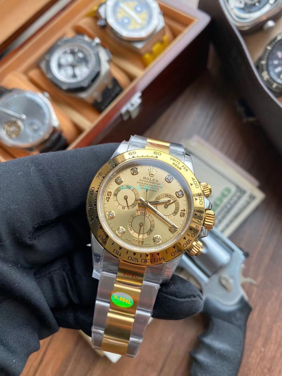 视频评测N厂劳力士超级4130迪通拿全金钻面超A高仿手表m116508-0008腕表 / R729