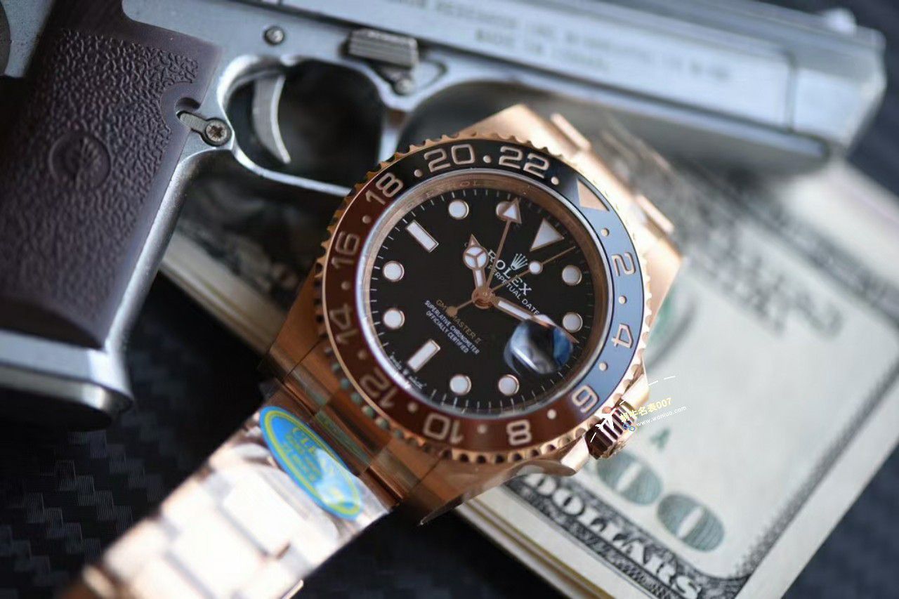 Clean厂C厂一比一精仿复刻手表劳力士格林尼治型II全玫瑰金m126715chnr-0001腕表 