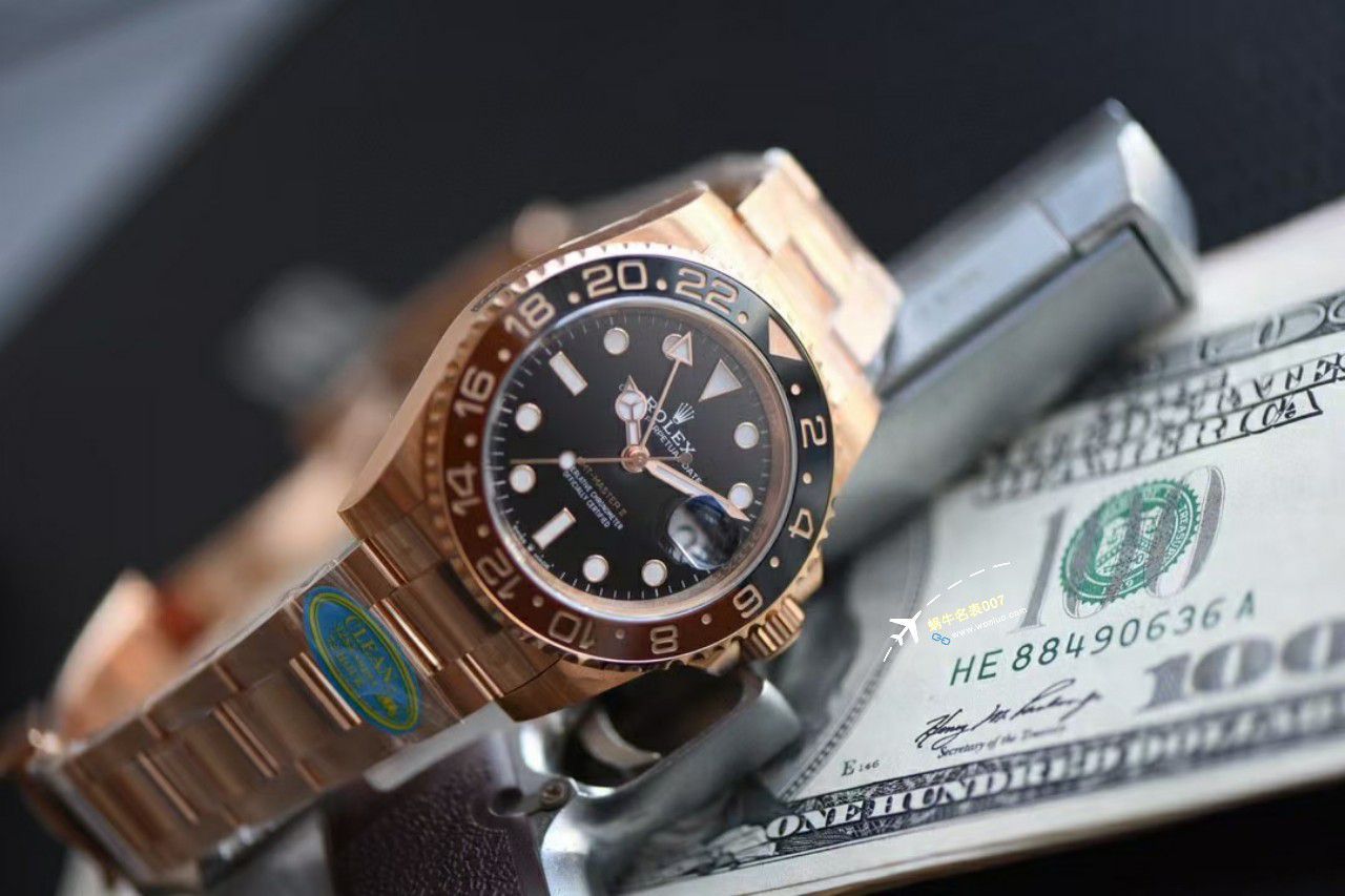 Clean厂C厂一比一精仿复刻手表劳力士格林尼治型II全玫瑰金m126715chnr-0001腕表 
