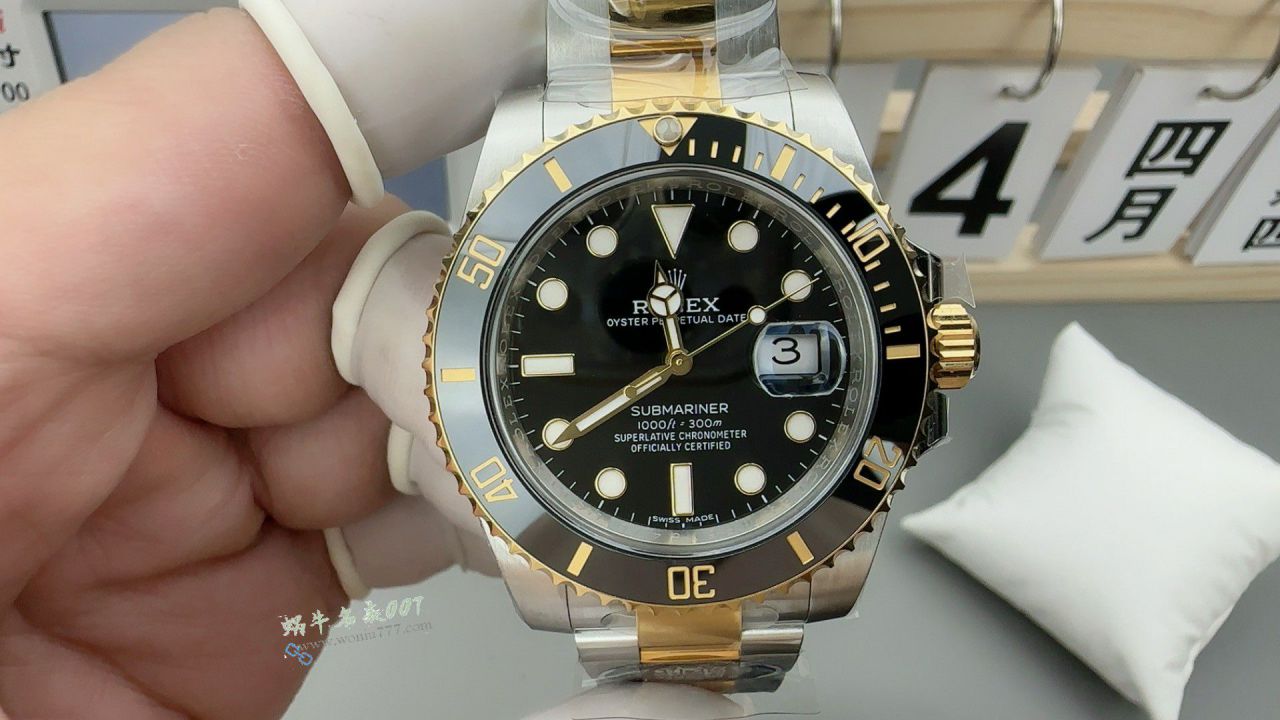 视频评测Clean C厂劳力士潜航者型顶级复刻手表116613LN-0001间金黑水鬼 / R981