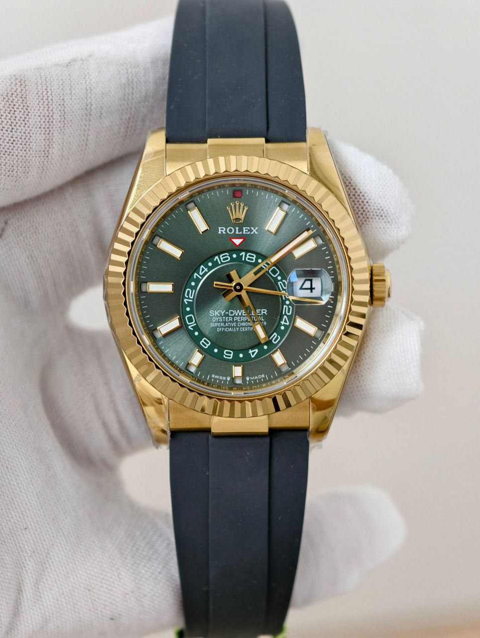 ZF天行者ROLEX劳力士Sky-Dweller 配重款玫瑰金绿面少量到货 / R997