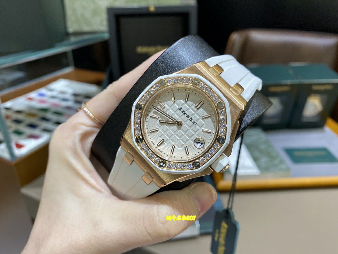 高端稀有品原单品质真钻女表爱彼皇家橡树离岸型复刻67540OK.ZZ.D010CA.01腕表 / AP367