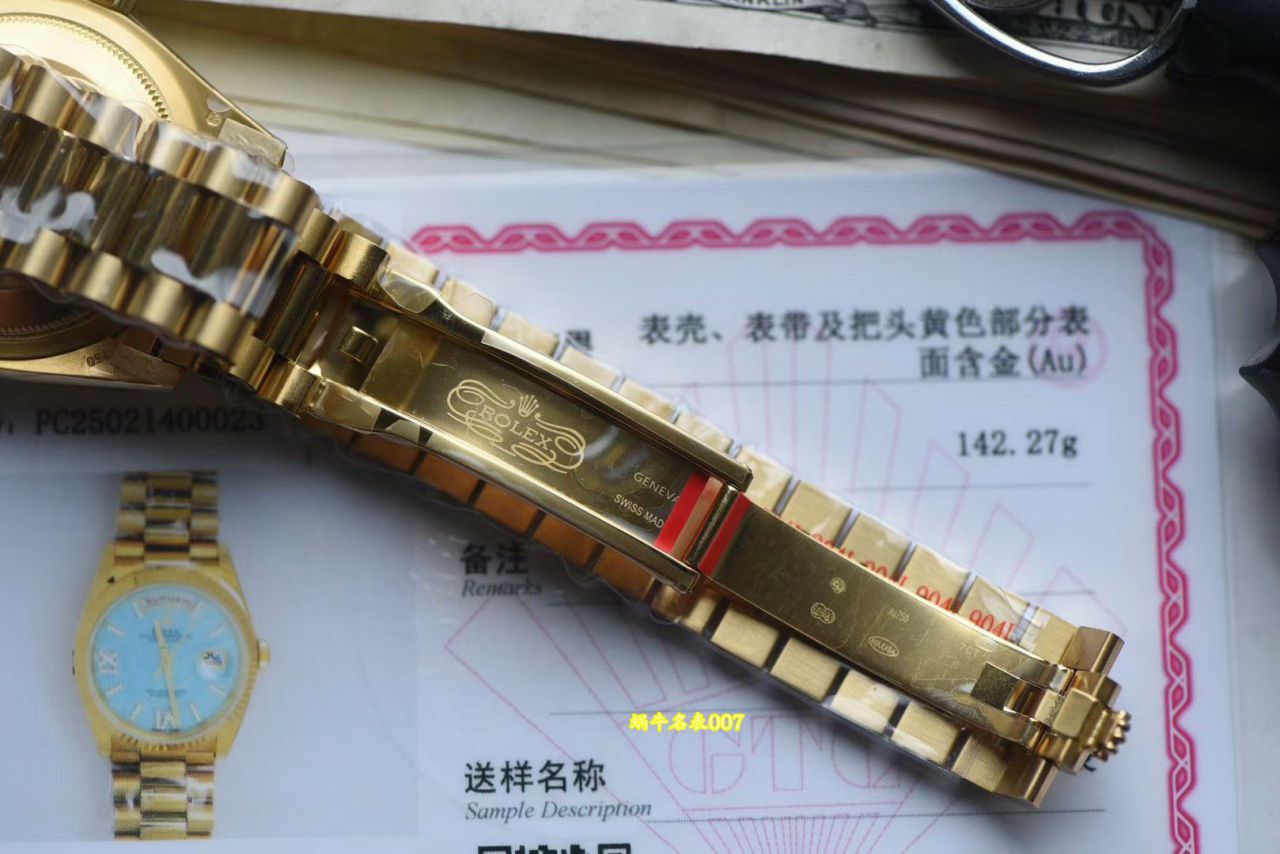 视频评测高端包金劳力士星期日历型绿松石m128238-0071腕表 / R1037