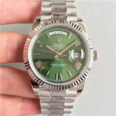 【N厂一比一超A高仿手表】劳力士星期日历型系列228239绿盘腕表