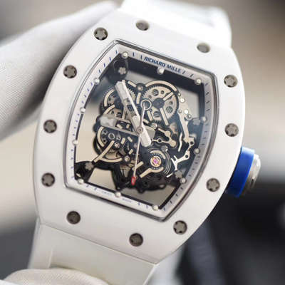 【KV一比一超A高仿手表】理查德.米勒RICHARD MILLE男士系列RM 055白陶瓷白色橡胶带新款腕表